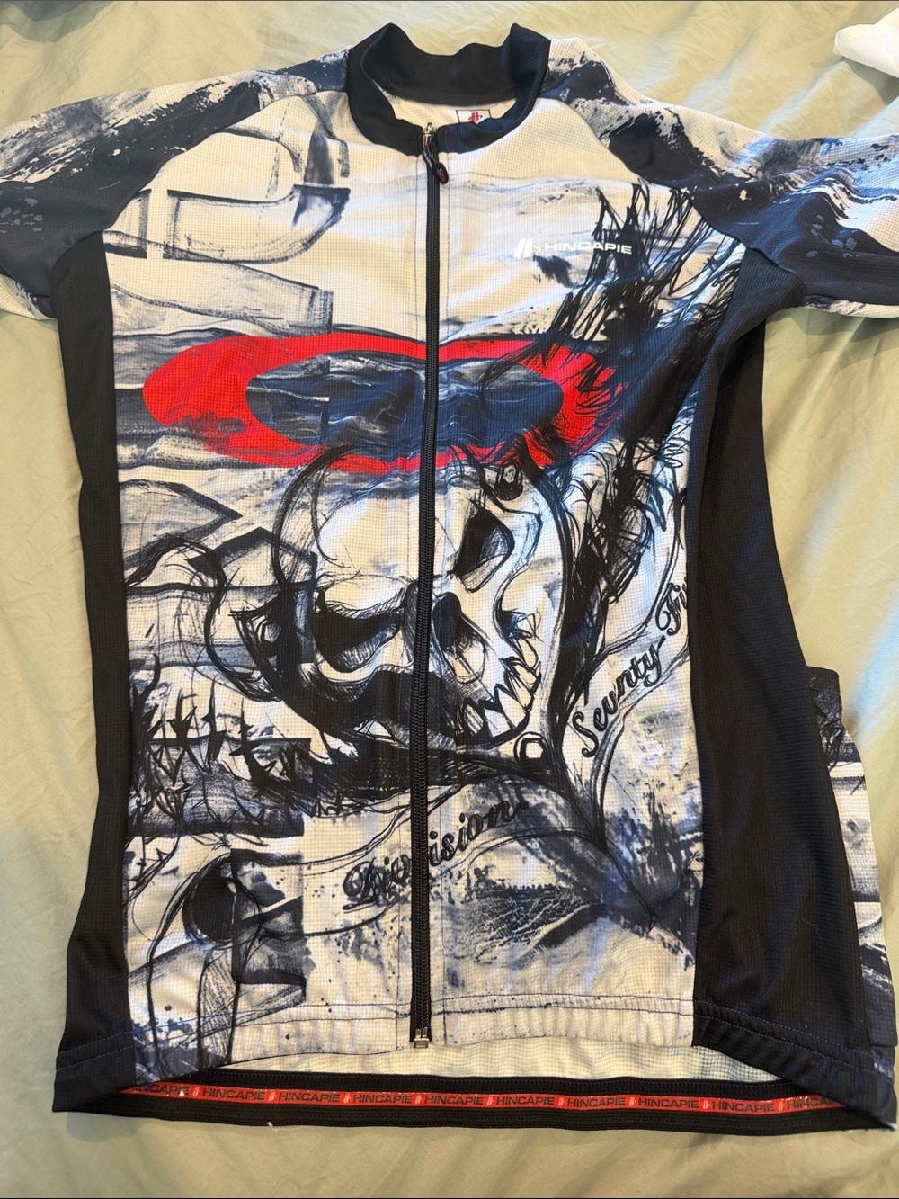 Hincapie Women's Skull Graphic Cycling Jersey - Black/White/Red